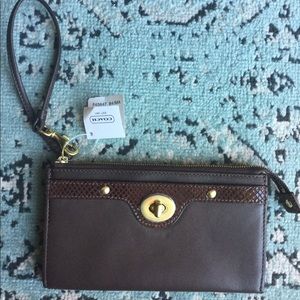 New Coach leather wristlet
